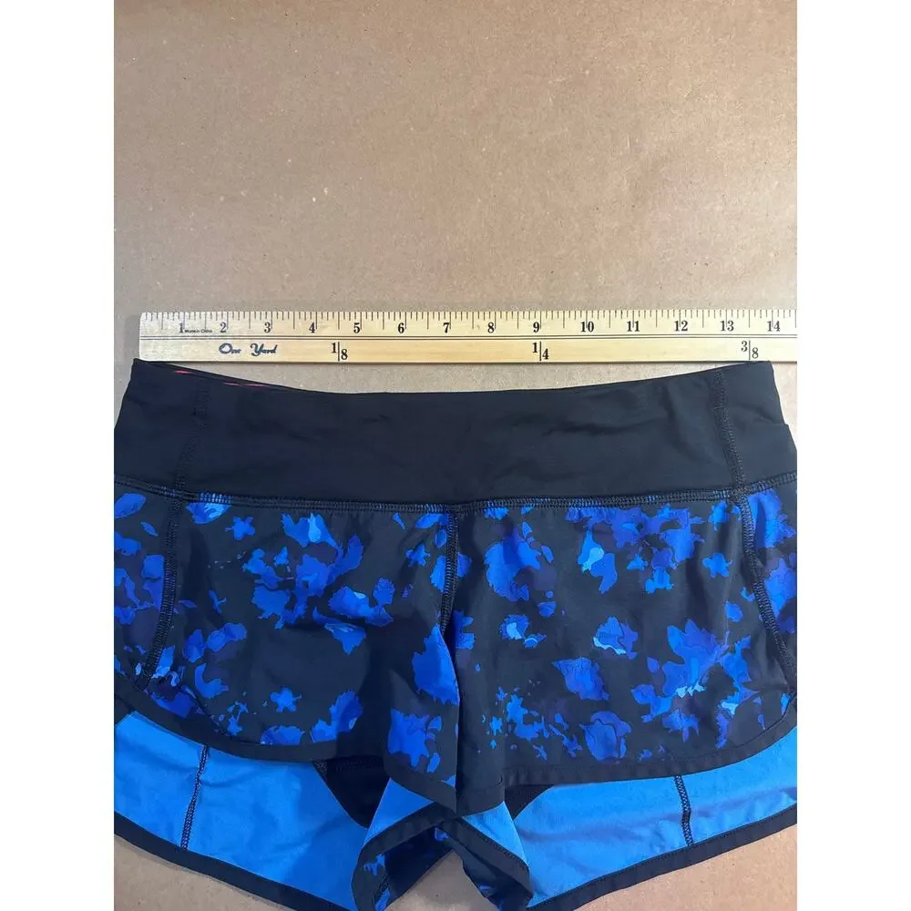 Lululemon Run Speed Short Size 4 Dandy Digie Porcelaine Black 2.5